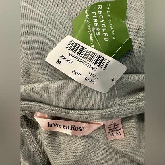 La Vie en Rose Super Soft Dress Lingerie Pajama Grey Mini Scoop Neck SZ M - Picture 5 of 7